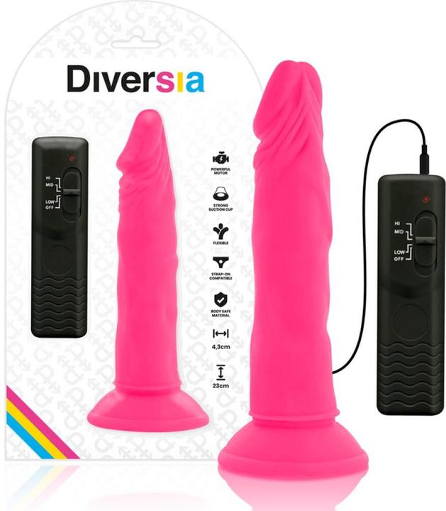 Image du produit Diversia Godemiché flexible avec vibration et ventouse