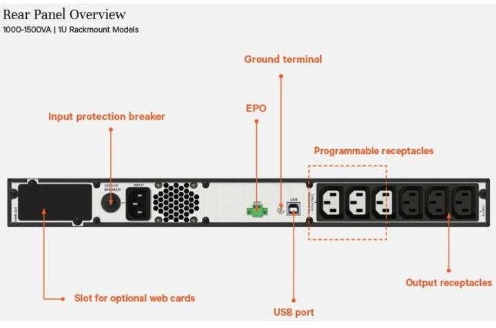 Produktbild Vertiv EDGE UPS 1000VA/900W 1U Rack IntelliSlot port (1000 VA, 900 W)