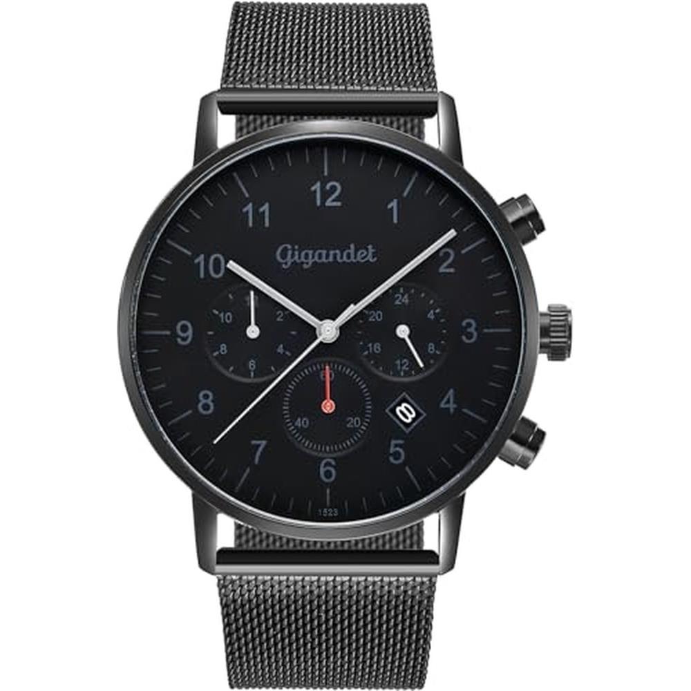 Gigandet, Orologio da polso, Elegantes Herren-Analoguhren mit zweiter Zeitzone, wasserdicht, entspiegeltes Mineralglas, (Orologio da polso analogico)