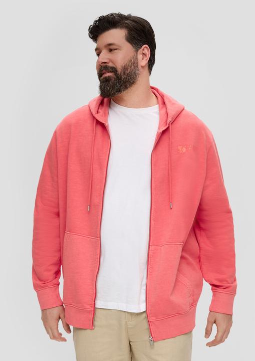 Produktbild s.Oliver Sweatshirt Jacke Sweatshirtjacke mit Garment Dye und Kapuze (4XL)