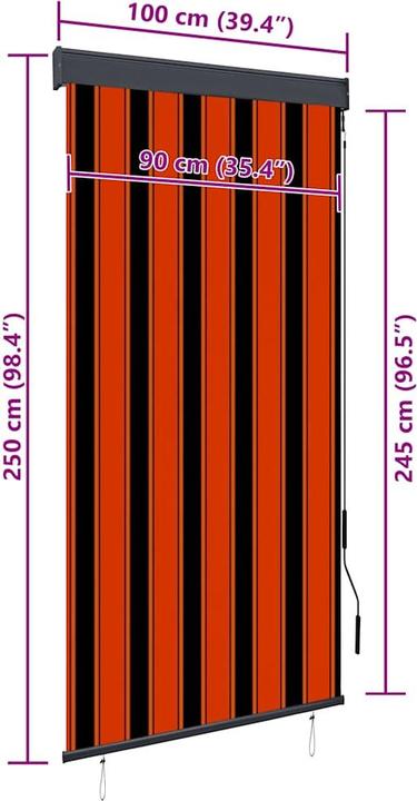 Produktbild vidaXL Aussenrollo (100 x 250 cm)