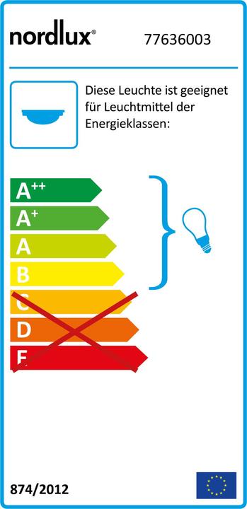Energie-Label Nordlux Desi 22, Deckenleuchte, Schwarz (E27)