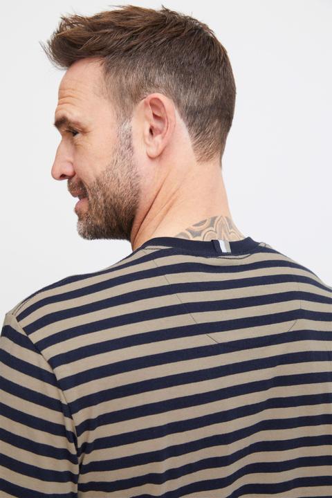 Actual product image FQ1924 FQTom SS stripe linnen blend tee 21900649 (XXL)