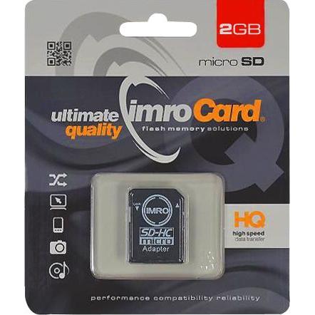 IMRO Speicherkarte 2GB microSDHC cl. 6 + Adapter (2 GB, microSDHC), Speicherkarte