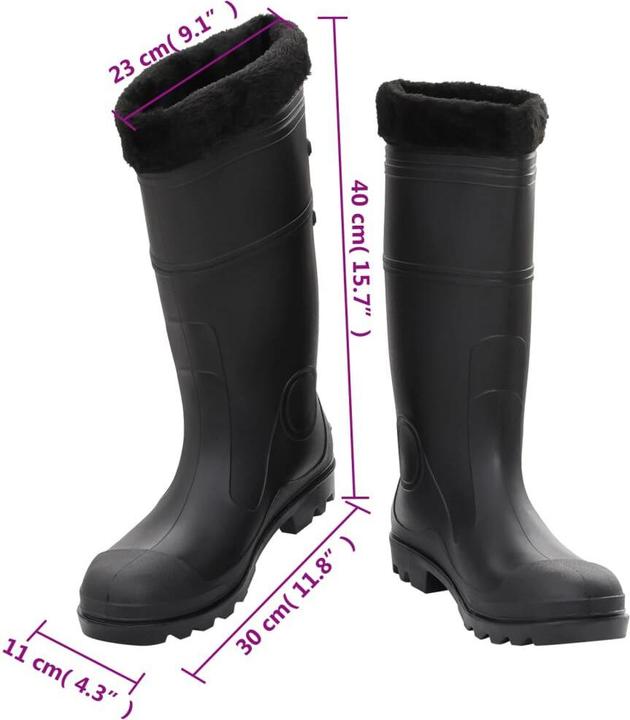 Image du produit VidaXL Bottes en caoutchouc avec doublure amovible Gr. PVC (44)
