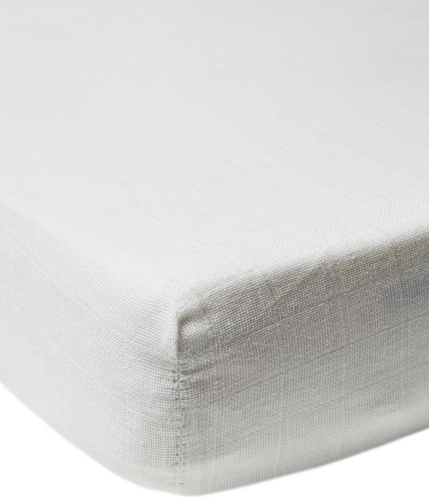 Produktbild Meyco Baby Uni spannbettlaken kinderbett - musselin - white - 60x120cm