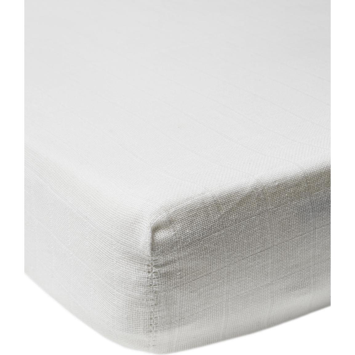 Meyco, Fixleintuch Babybett, Baby Uni spannbettlaken kinderbett - musselin - white - 60x120cm