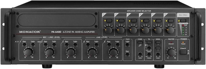 Produktbild Monacor ELA-Verstärker PA-6480 480 W 6-Zonen (Verstärker)