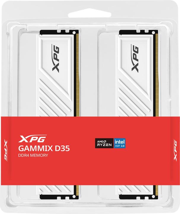 Produktbild Adata DIMM 64 GB DDR4-3600 (2x 32 GB) Dual-Kit (wei?, AX4U360032G18I-DTWHD35, XPG Gammix D35, INTEL XMP) (2 x 32GB, 3600 MHz, DDR4-RAM, DIMM)