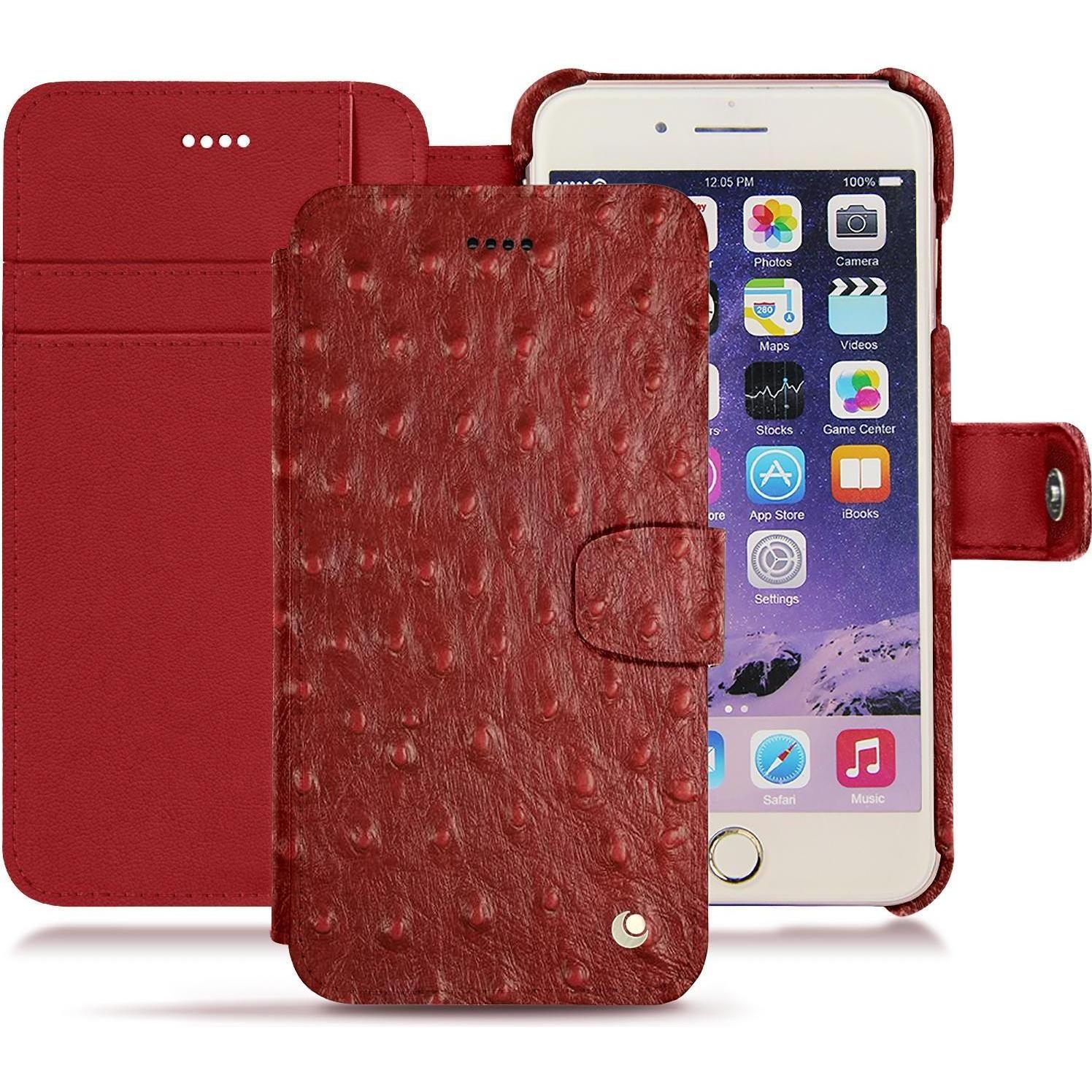 Noreve Lederschutzhülle Wallet (Apple iPhone 7 Plus), Smartphone Hülle, Schwarz