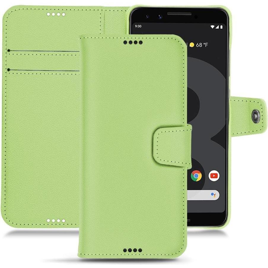 Noreve Lederschutzhülle Wallet (Google Pixel 3), Smartphone Hülle, Grün