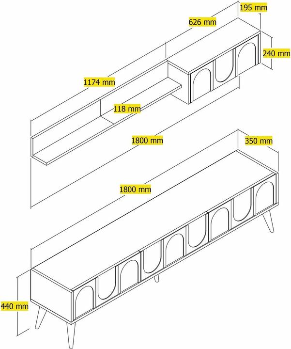 Image du produit Hanah Home Lyon (180 x 35 x 44 cm)
