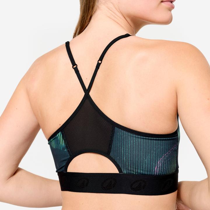 Produktbild Domyos Sport-Bustier Damen schmale gekreuzte Träger leichter Halt - schwarz (XL)