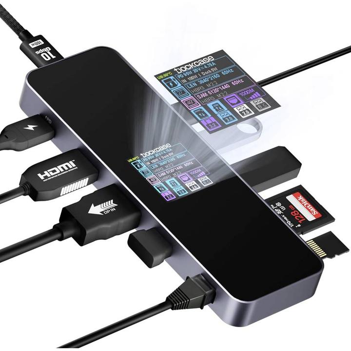 Actual product image Dockcase USB-C® docking station Universal integrated display, incl. charging radio (USB-C, 10 ports)