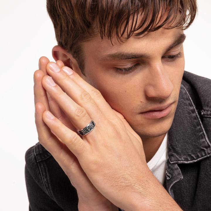 Immagine prodotto Thomas Sabo Anello modello tigre nero (54, 925 Argento)