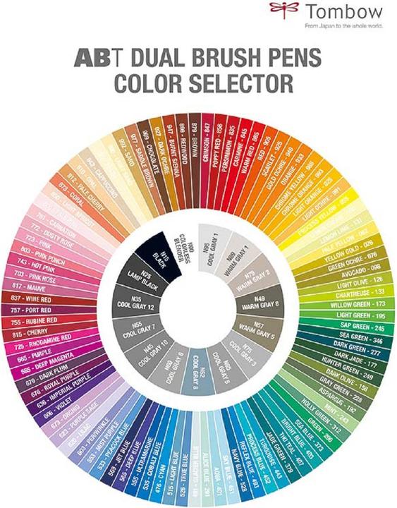 Actual product image Tombow ABT Dual Brush Pen (buntkombi, 6 x)