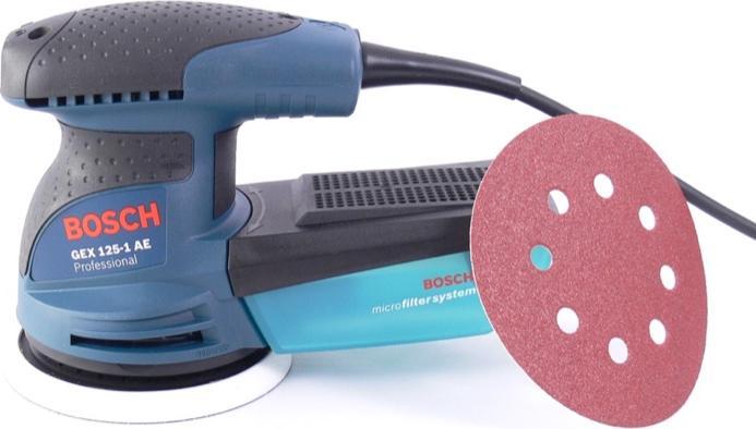 Productafbeelding Bosch Professional Bosch GEX 125-1 AE Excentrische schuurmachine 250 Watt 125 mm ( 0601387500 ) + 4x Toolbrothers (Excentrische schuurmachine, 250 W)