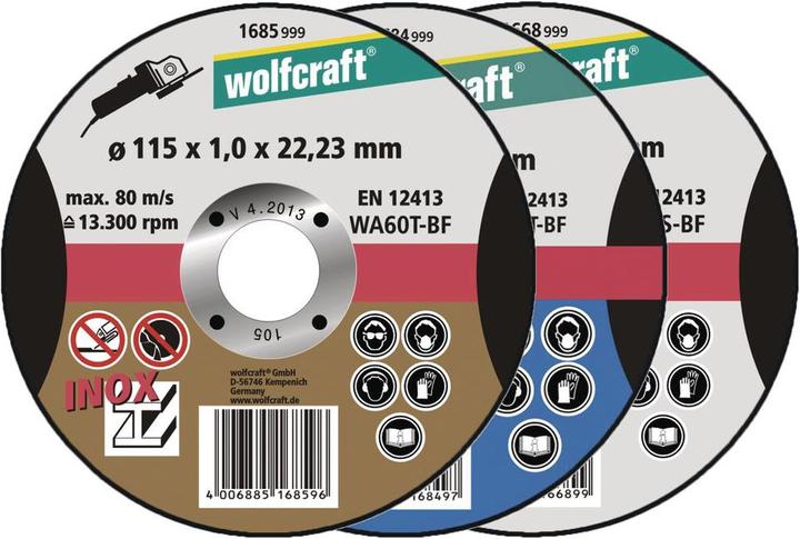 Produktbild wolfcraft 1 Trennscheibe Metall ø115x1,0x22,2mm