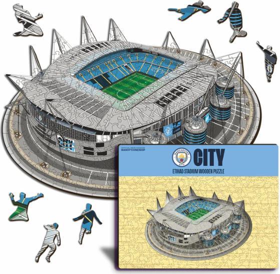 Actual product image Iconic Man City FC - Etihad Stadium - Wooden Puzzle Size S (150 pieces) (150 pieces)