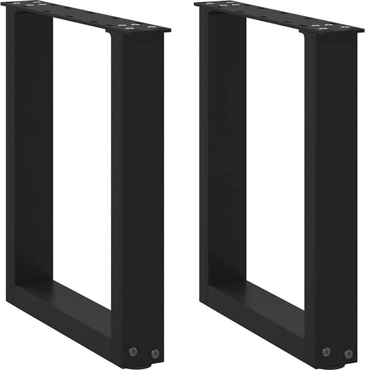 Actual product image vidaXL Coffee table legs U-shape 2 pcs. black 38x(42-43) cm steel table leg