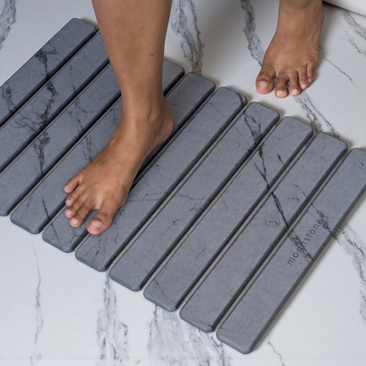 Produktbild Moonstone Badematte Melipa aschegrau aus Kieselgur (60 x 36 cm)