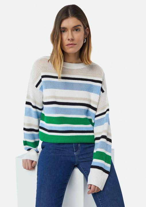 Actual product image Comma Strickpullover Gestreifter Pullover im Relaxed Fit mit Strukturmix (XS)