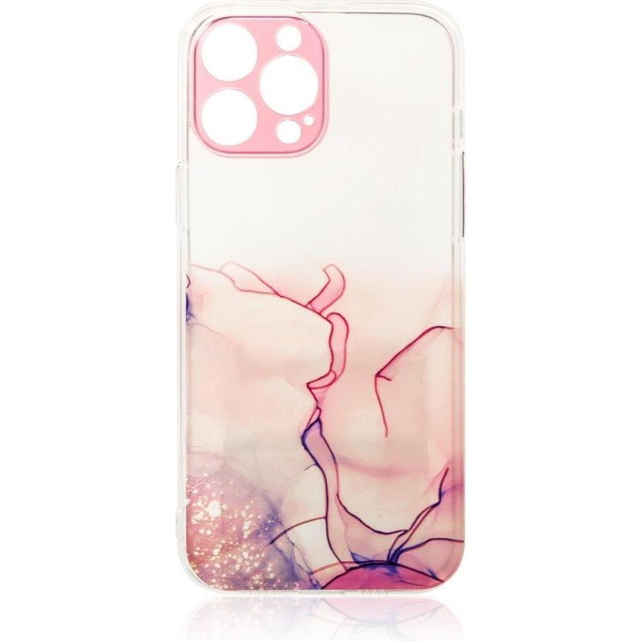 Hurtel Marble Case for iPhone 12 Pro Gel Cover Marble Pink (Apple iPhone 12 Pro), Smartphone Hülle, Rosa