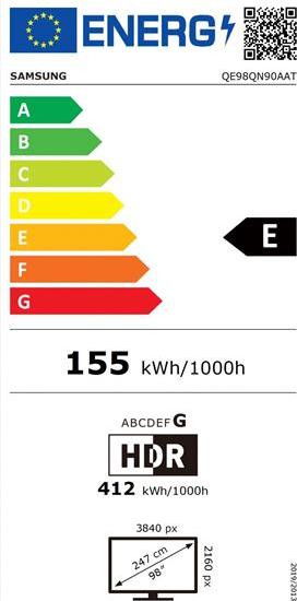 Label énergétique Samsung QE98QN90A (98", QN90A, NeoQLED, 4K, 2021)