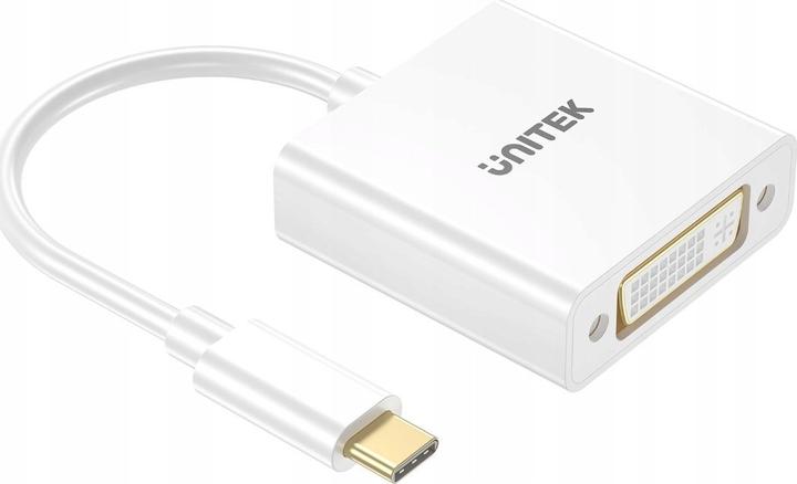 Actual product image Unitek ADAPTER USB-C-DVI 1080P@60HZ BIAŁY 15CM M/F (DVI, 15 cm)