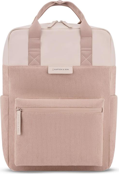 Kapten & Son Laptoprugzak / Rugtas / Schooltas 15 Inch Vegan Bergen Pro Cord Dusty Roze (15 l)
