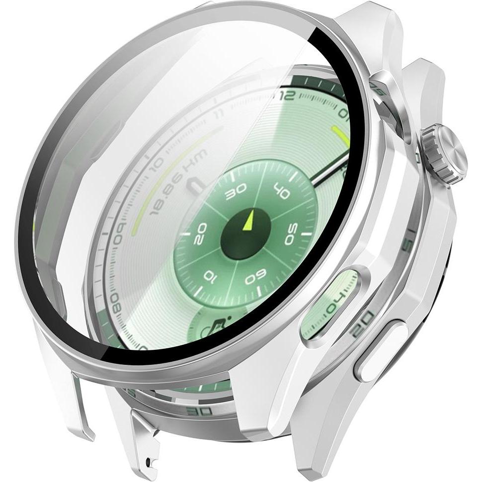 Techsuit - Defense360 Pro + Screen Protector - Huawei Watch GT 6 46mm - Silver, Accessori per smartwatch, Argento