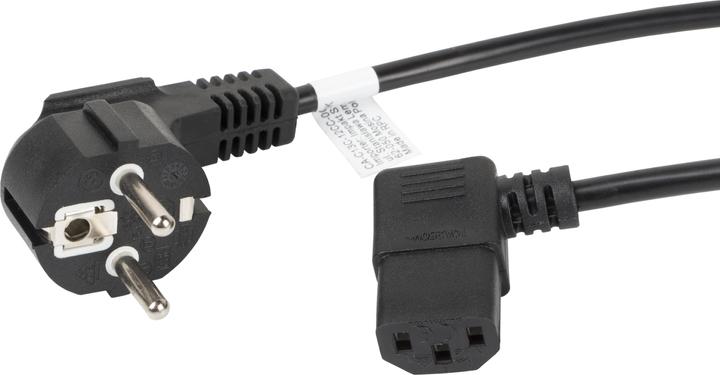 Lanberg Cable zasilający CEE 7/7 -> IEC 320 C13 kątowy 3m VDE czarny (3 m)