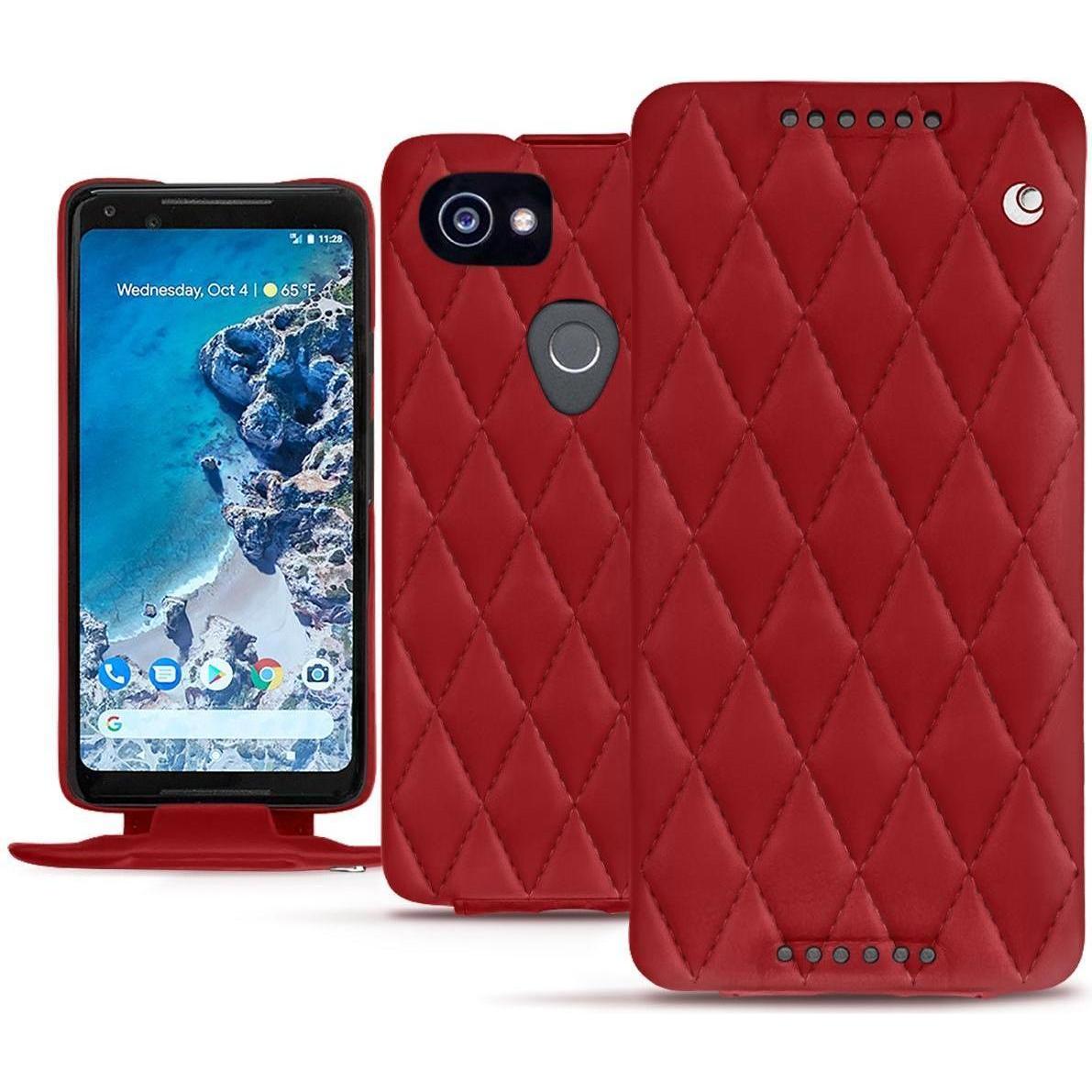 Noreve Lederschutzhülle vertikal (Google Pixel 2 XL), Smartphone Hülle, Rot