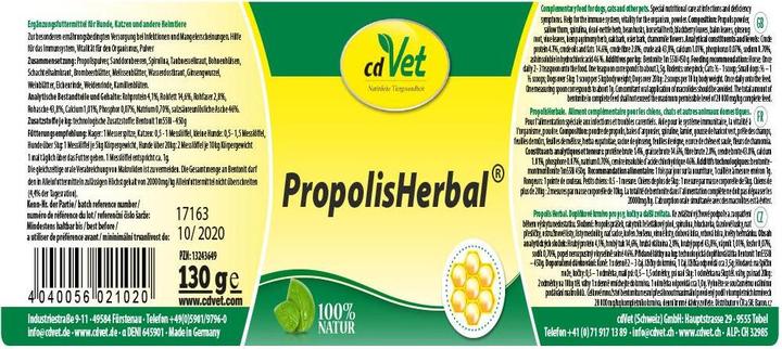 Actual product image cdVet PropolisHerbal (Adult, 1 pcs., 20 g)