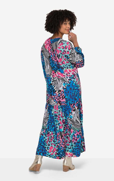 Produktbild Angel of Style Maxikleid, farbiges Leo-Muster, Rundhals, Knopfleiste, Langarm (50)