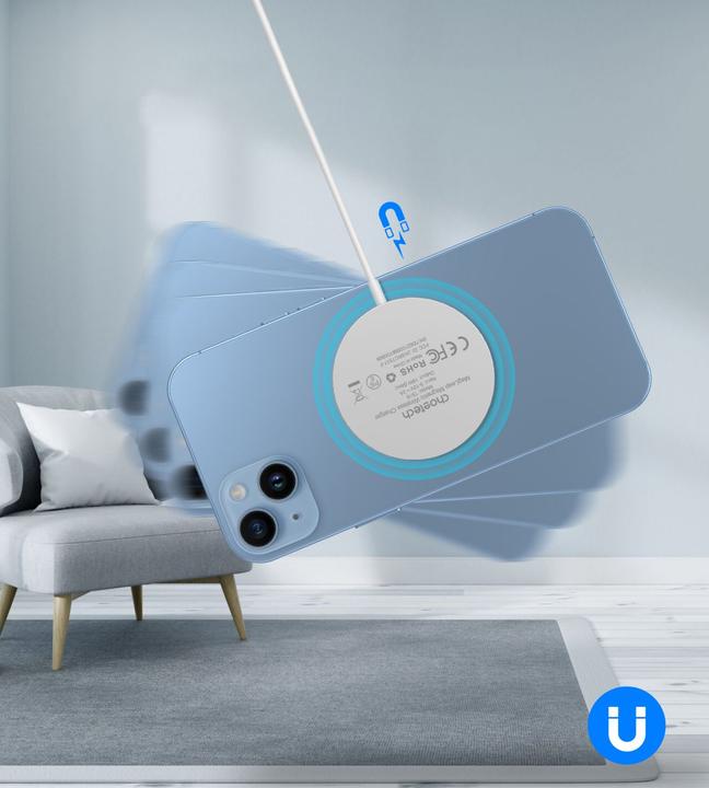 Produktbild Choetech 15W Qi wireless inductive charger with MagSafe white (H046+T518-F) (15 W)