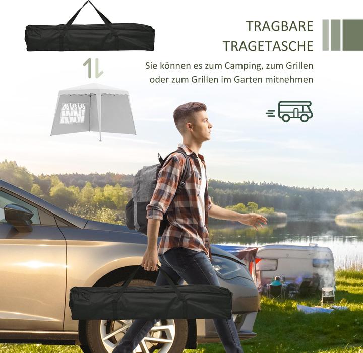 Actual product image Outsunny Pavilion with 2 side walls and individual height adjustment (240 cm, 240 cm)