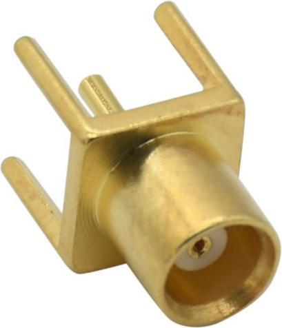 Produktbild RND HF-Steckverbinder, MCX, Messing, Buchse, Gerade, 50Ohm, Durchsteckmontage, Lötanschluss