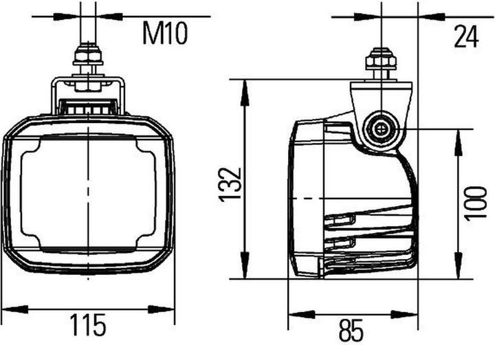 Actual product image Hella surface-mounted LED worklights for close-range illumination