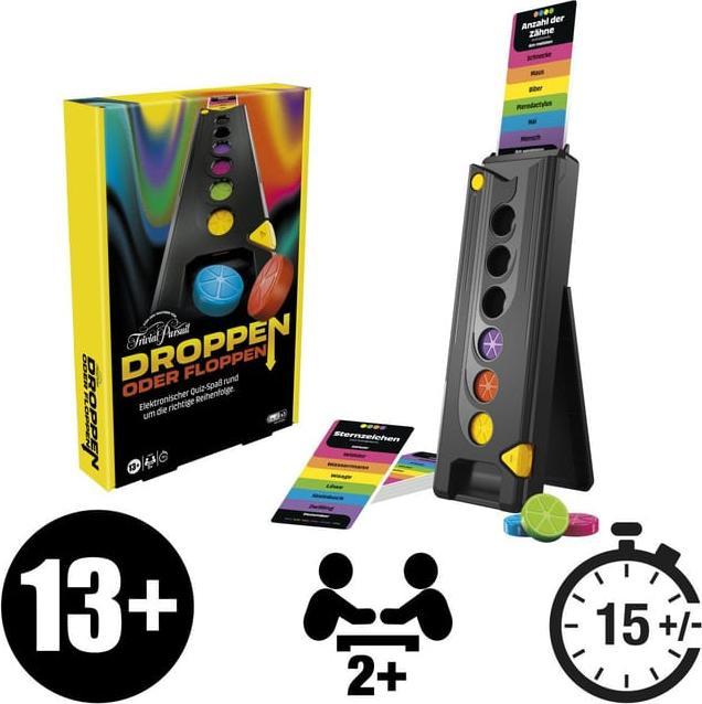 Actual product image Hasbro Dropping or flopping, electronic party game from the makers of Trivial Pursuit (German)