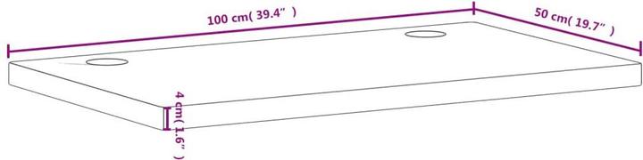 Actual product image vidaXL Schreibtischplatte 100x50x4 cm Massivholz Buche,Material (50 x 100 cm)