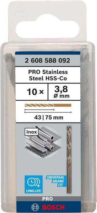 Actual product image Bosch Professional Zubehör Metal drill bits HSS-Co, DIN 338. For rotary drills/drivers (3.8 mm)