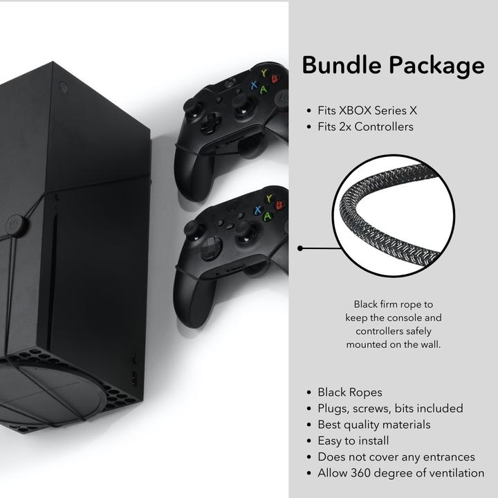 Produktbild Floating Grip Xbox Series X wall mount Bundle Black (Xbox Series X)