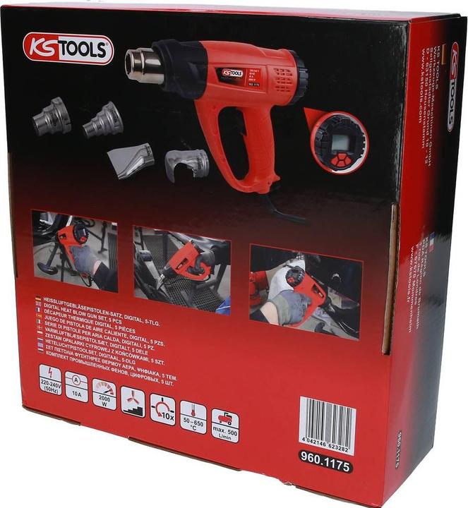 Actual product image KS Tools Hot air gun set, digital, 5 pcs.