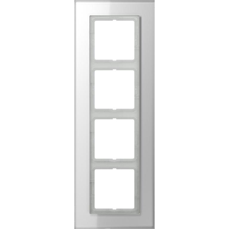 JUNG, Zubehör Schalterprogramm, Einbaurahmen 4f aws glz LS / LS PLUS LSP984GLWW