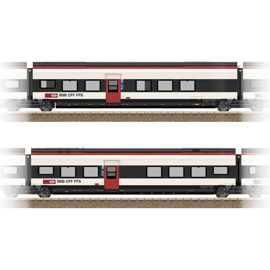 Trix H0 23282 H0 Ergänzungsset 2 zu Giruno der SBB D(B9) 2.Klasse und E(B8) 2.Klasse (Spur VI)