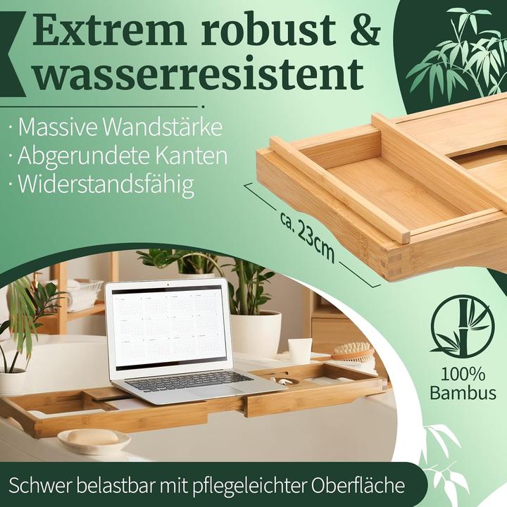 Produktbild Heimwert Badewannenablage aus Bambus