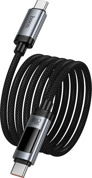 Actual product image Hoco Cable Data Cable with digital display USB A to USB C PD 6A 240W 1,2 m U148 black (1.20 m, 240 W)