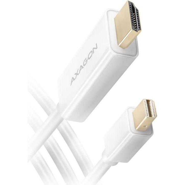 Axagon Mini-DisplayPort zu HDMI Adapterkabel, 4K/30 Hz, 180 cm lang (1.80 m, HDMI), Video Kabel