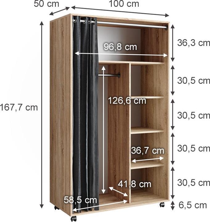 Produktbild Vicco Doros (100 x 50 x 168 cm)